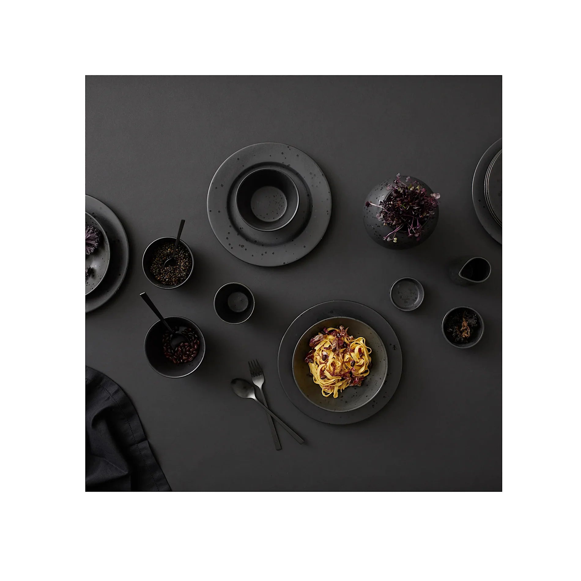 Bitz Living Stoneware Serving Dish 40 cm Mat Black